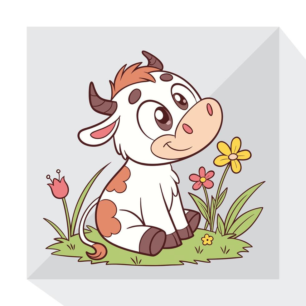 Farm Fresh Cow Illustration vector