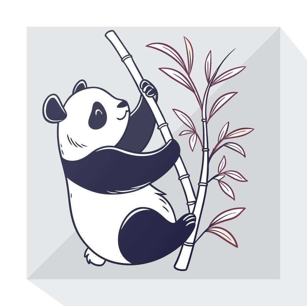 weet and Relaxing panda Illustration vector