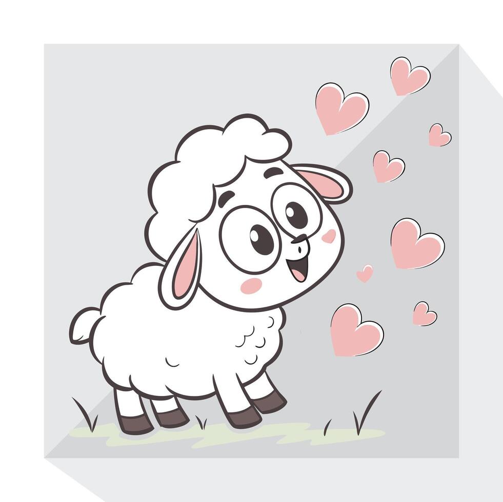 Happy Little Sheep vector