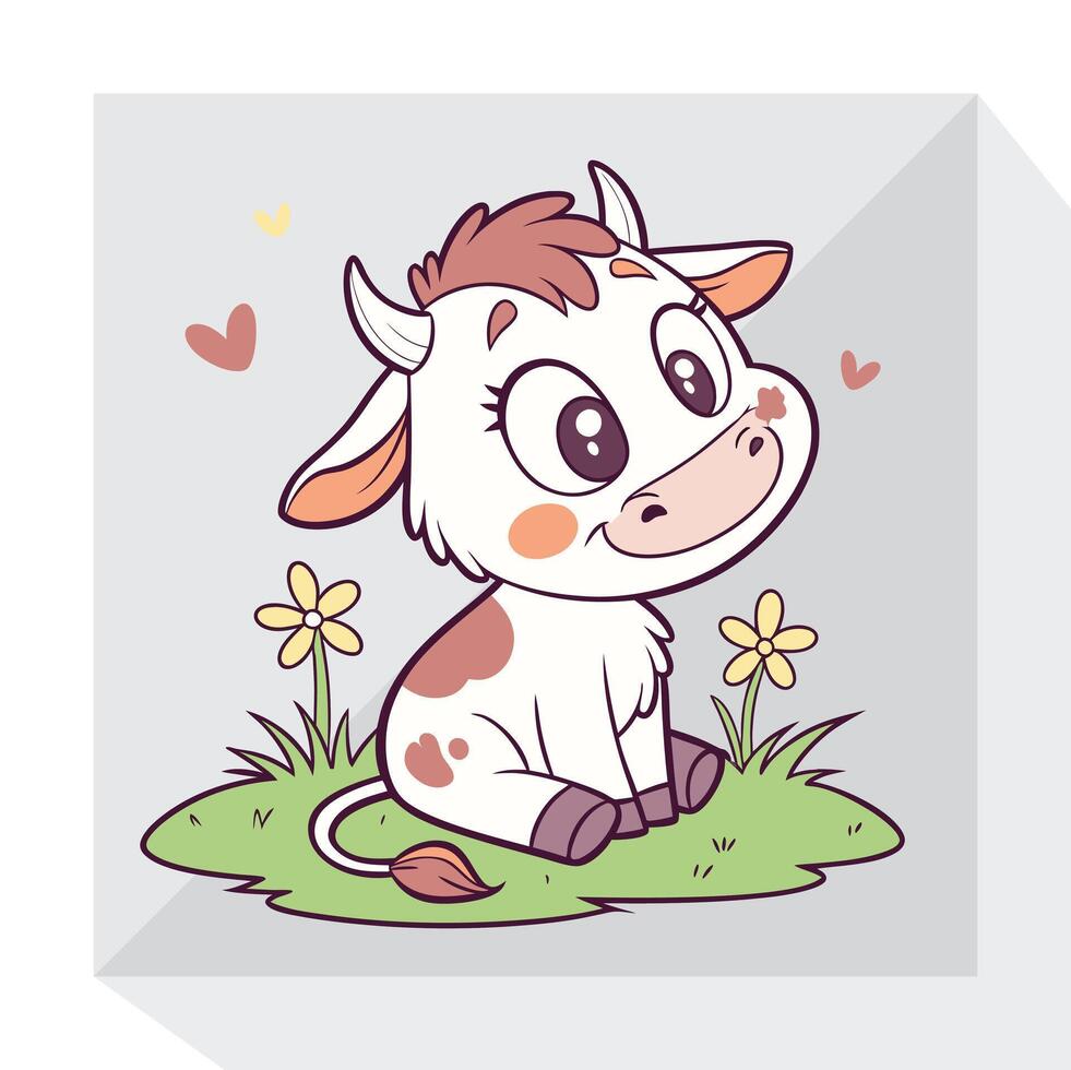 Adorable Cow Illustration vector