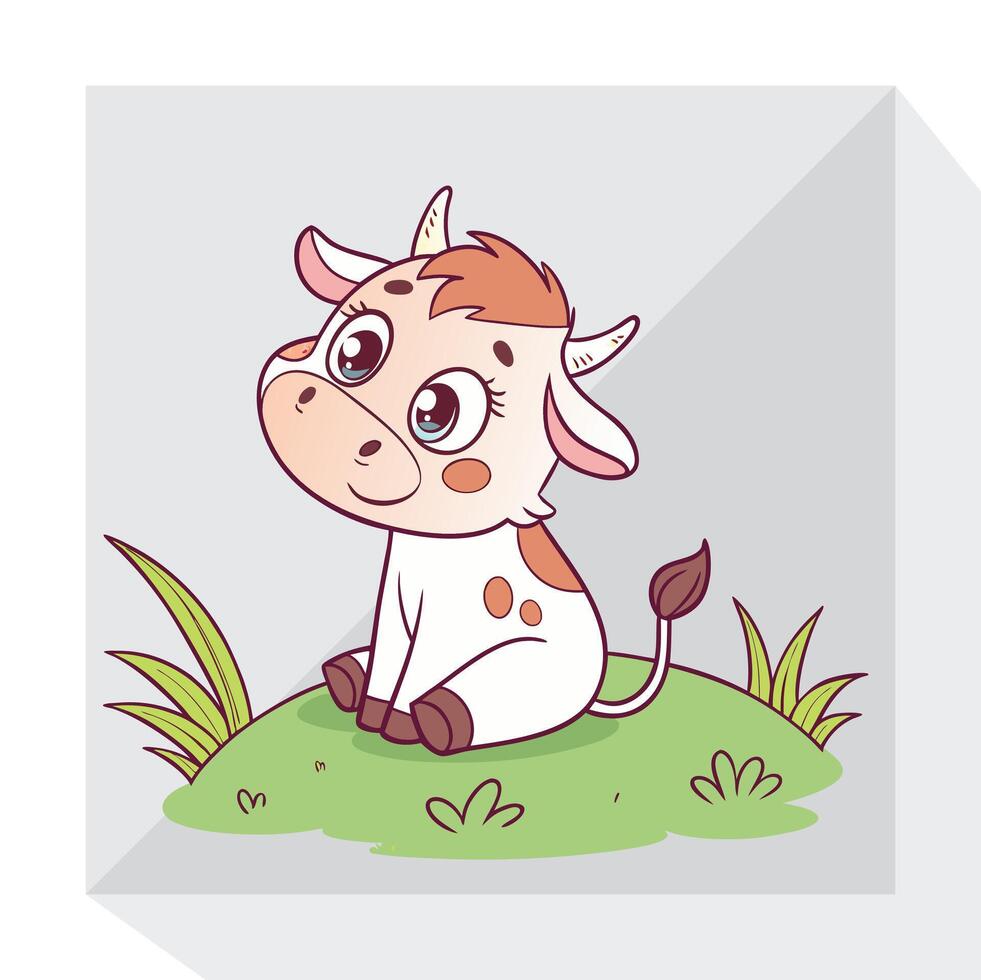 Spotted Dairy Cow Animal Clipart vector