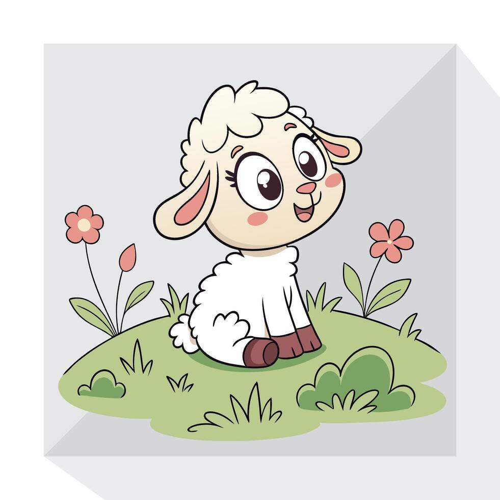 Cute Sheep Illustration vector