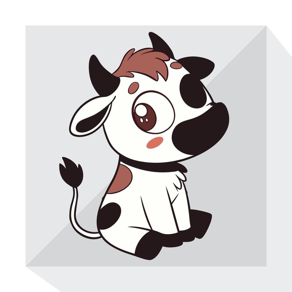 Black and White Cow Illustration vector