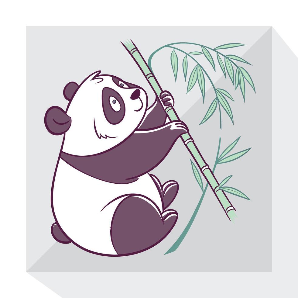 Bamboo Hugging Panda vector