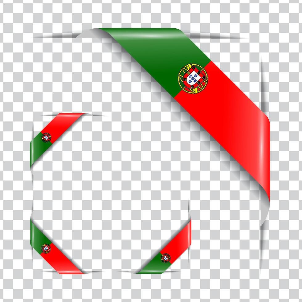 Portugal corner national flag with shadow vector