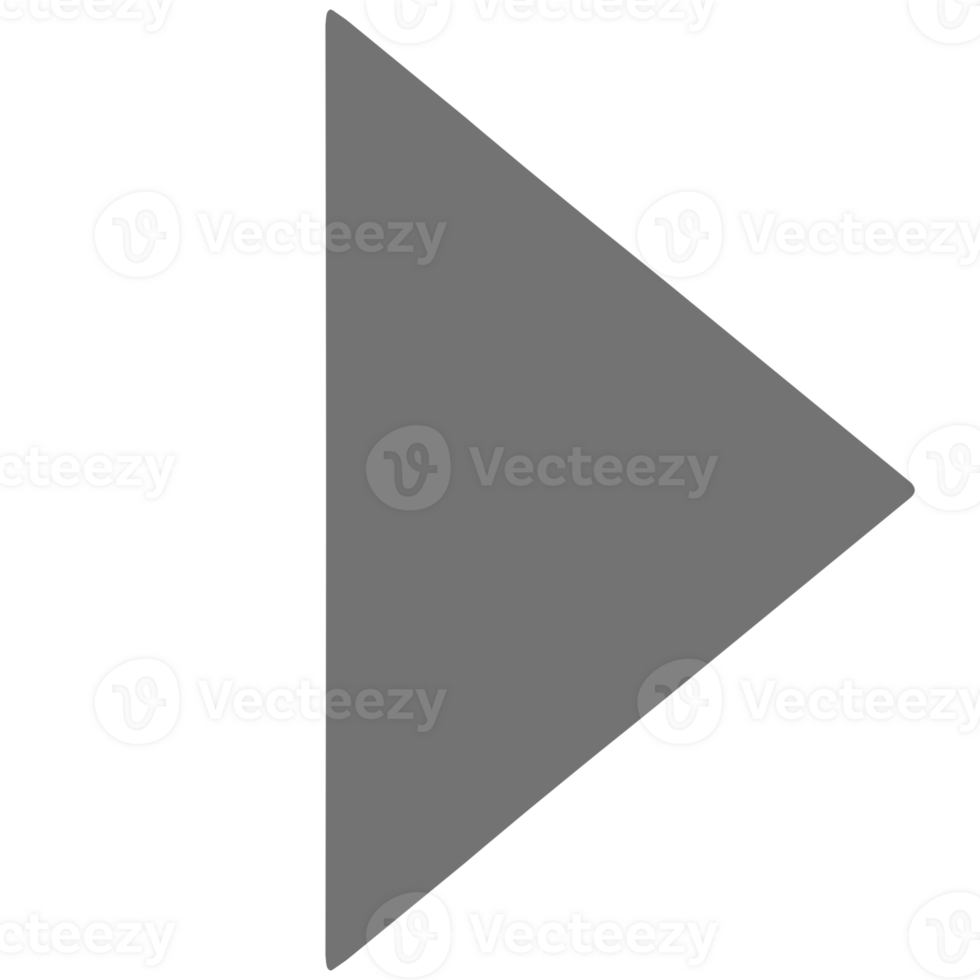 Gray play button icon on transparent background png