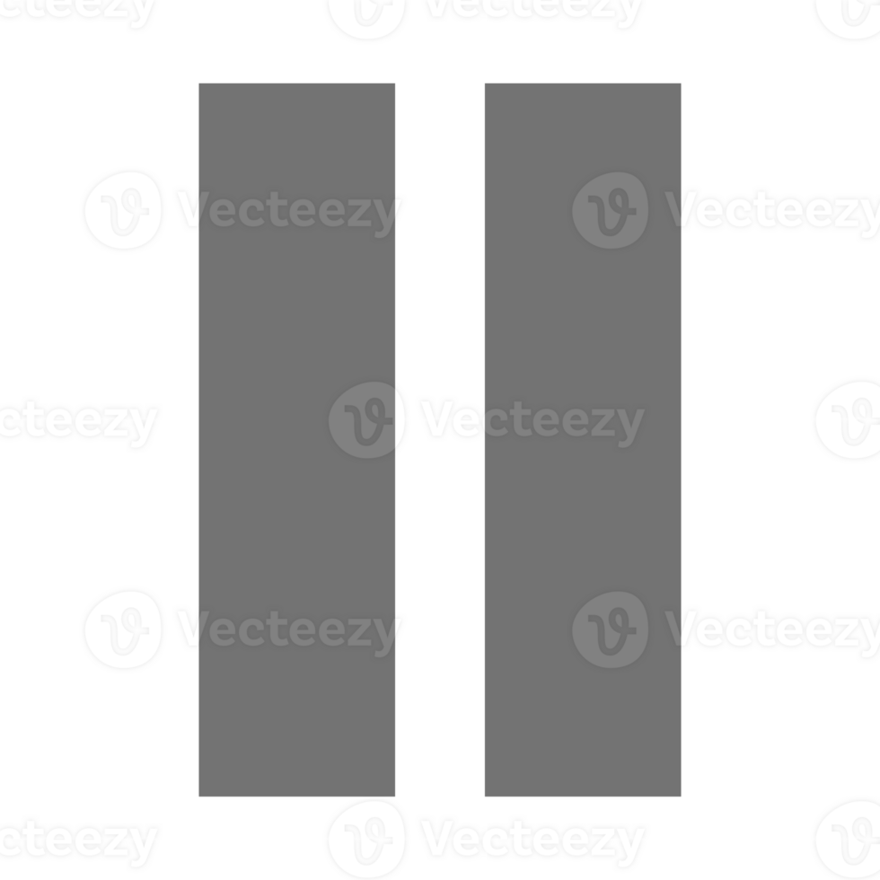 Gray play pause button icon on transparent background. png