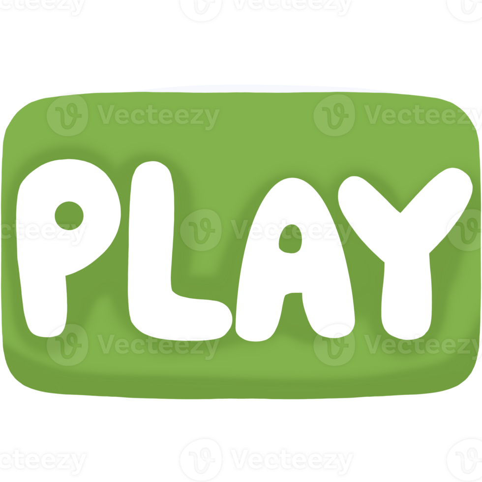 Green play button clipart on transparent background png