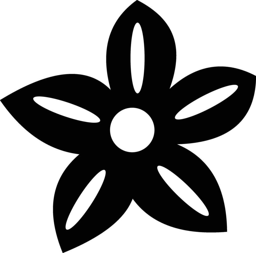 Black and white flower vector