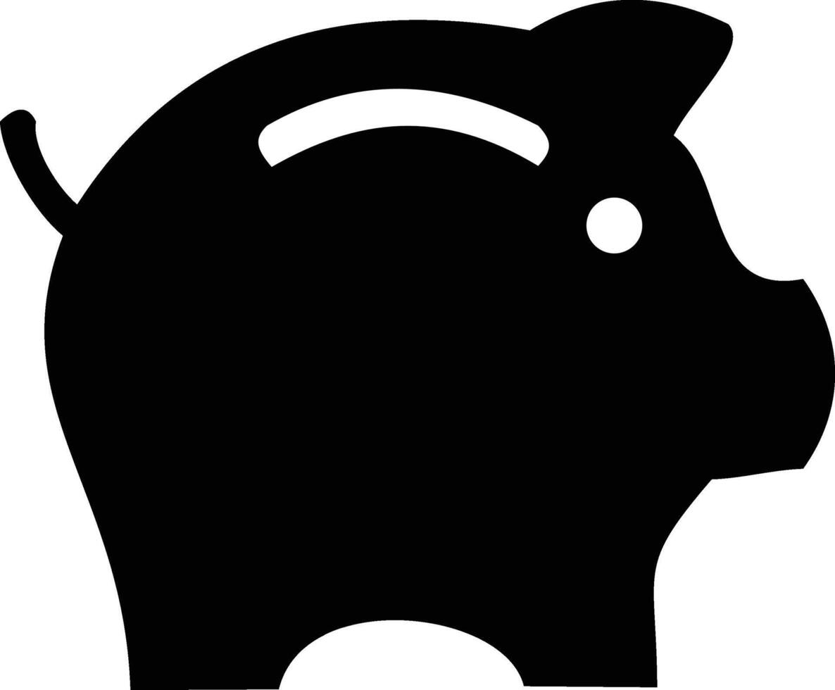 Small piggy black silhouette vector