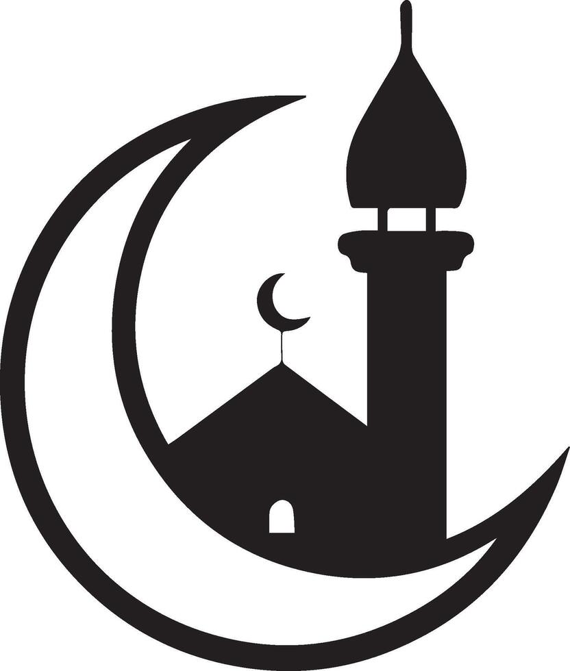 a black and white illustration of a mosque. vector