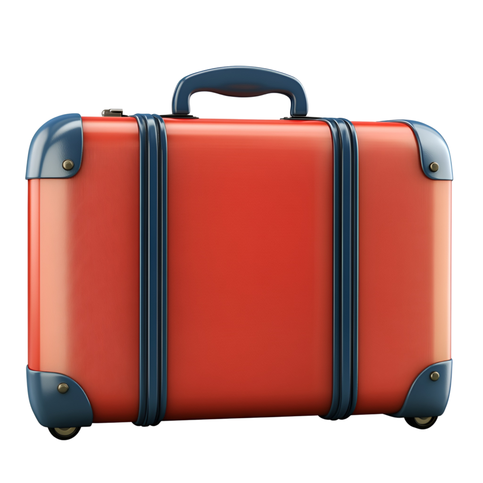 a red suitcase on a transparent background png