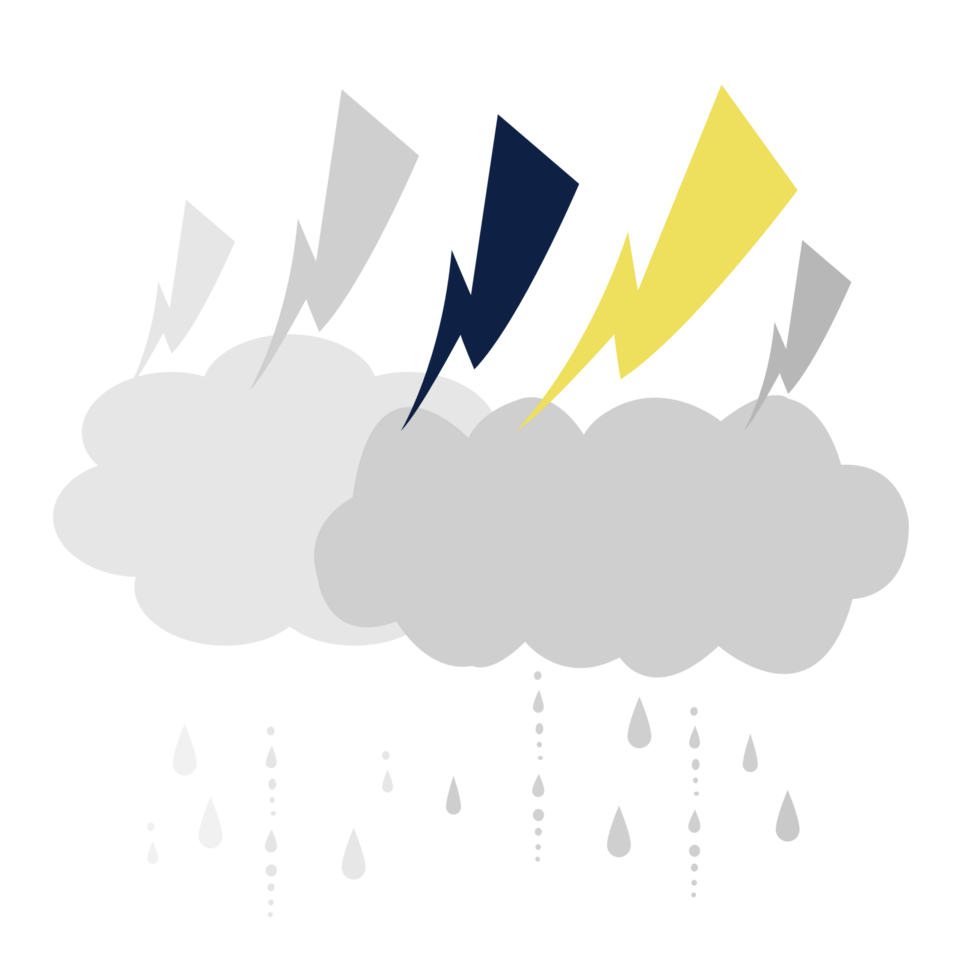 Thunder lightning and cloud icon Minimalist Graphic Design png