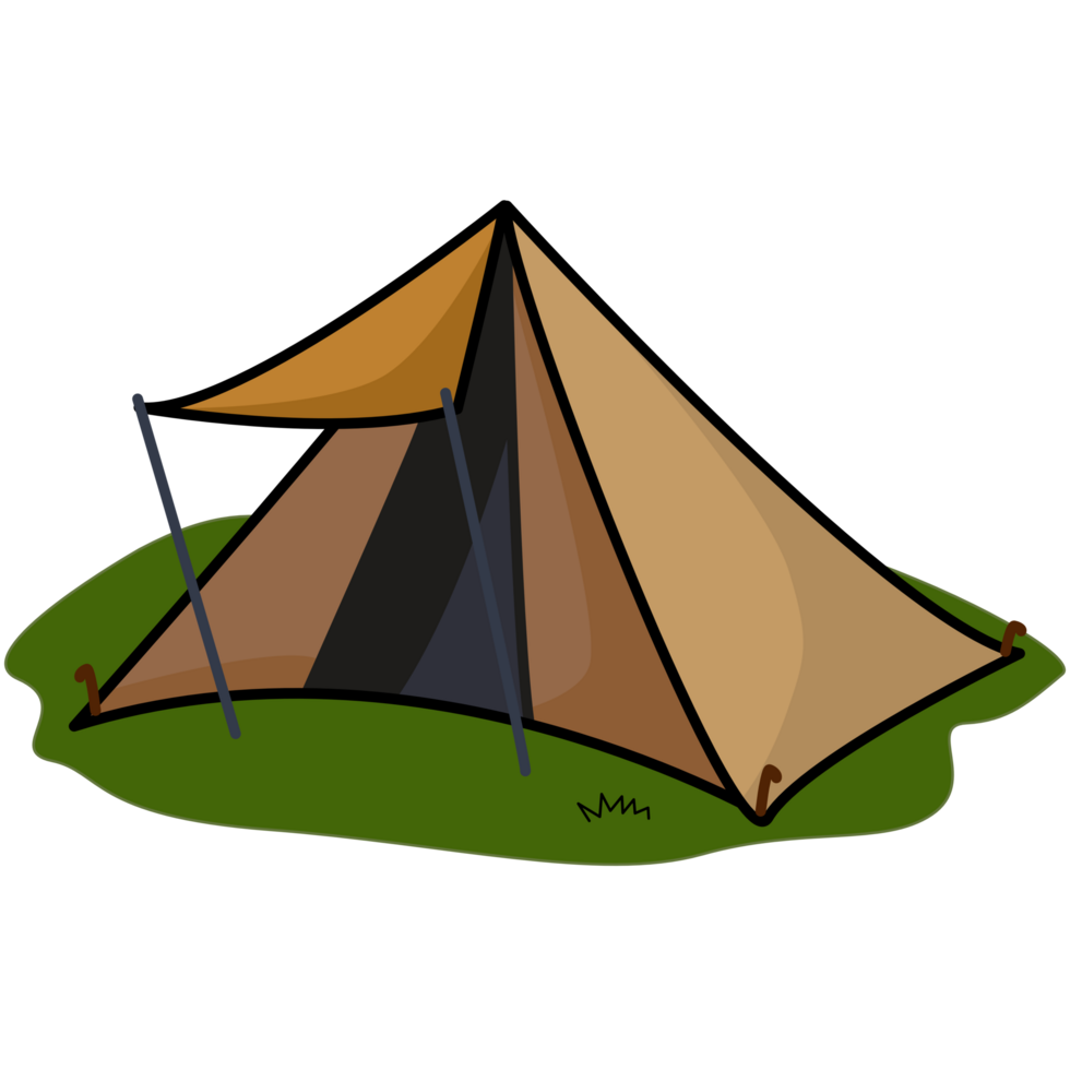 Illustration of a Camping Tent on Grass png