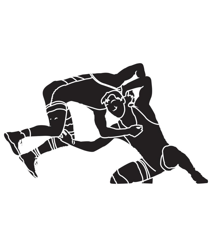 Wrestling clip art vector