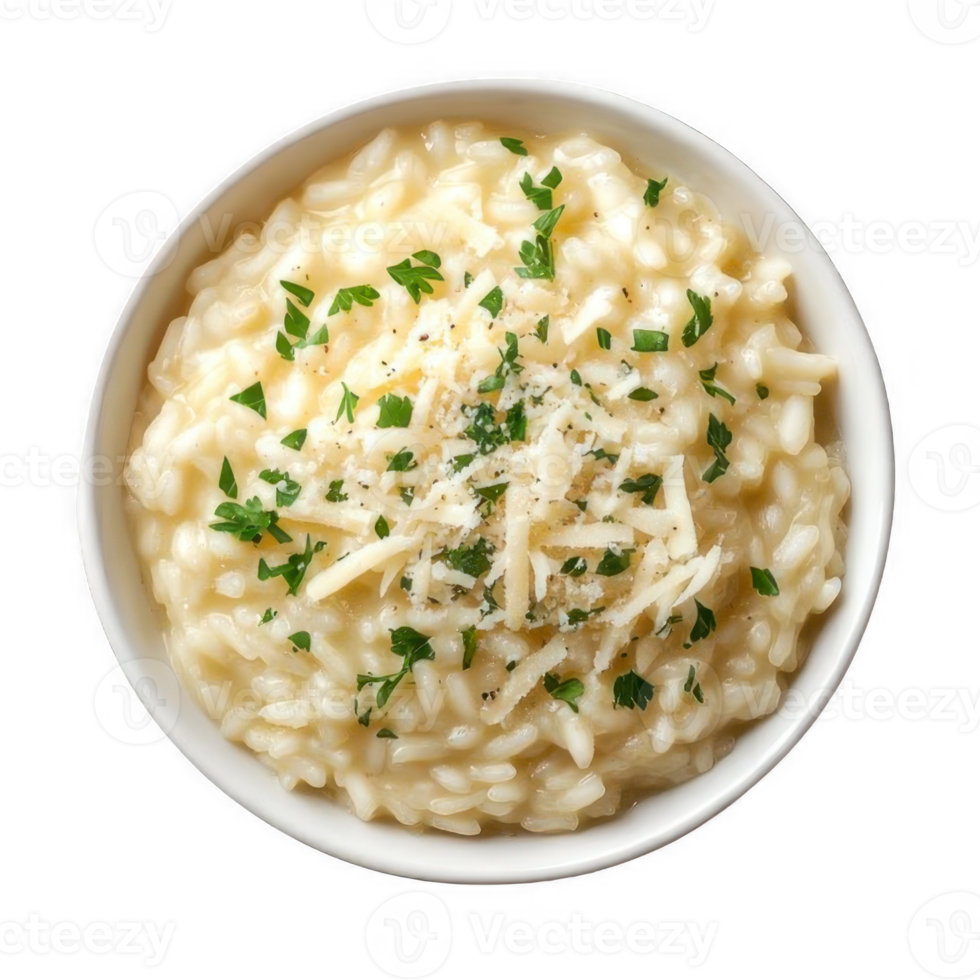 Risotto with parmesan cheese and parsley png