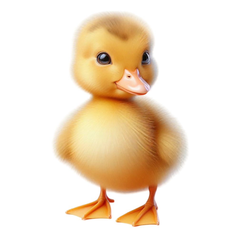 Cute Yellow Duckling Standing png