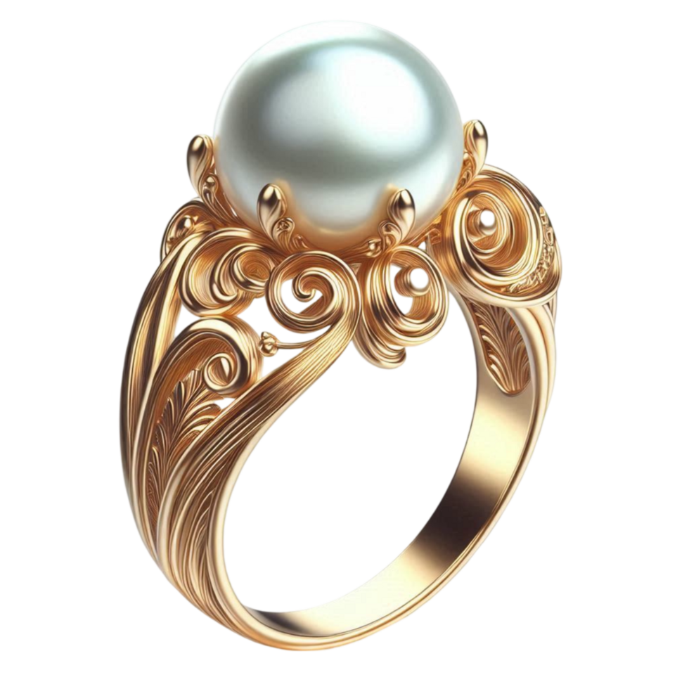 Pearl Gold Ring png