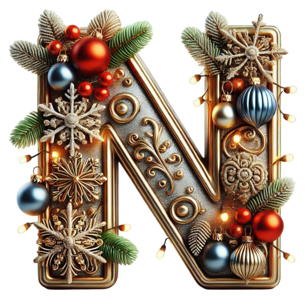 Decorated Letter N Elegant and Artistic Typography Design png
