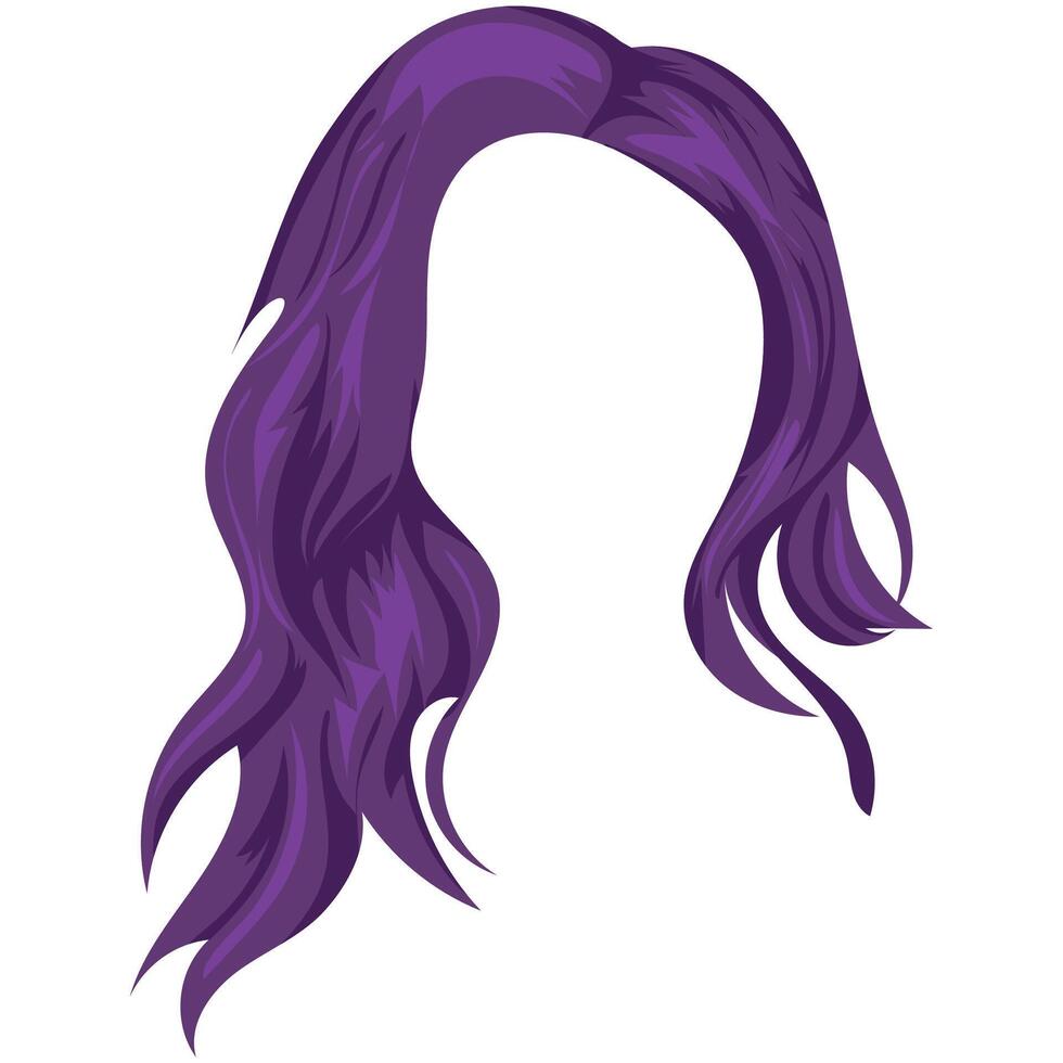 pattern of long female hair in purple color vector