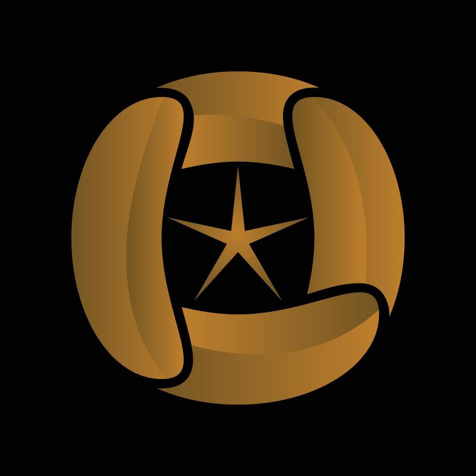 star circle icon logo template illustration design vector
