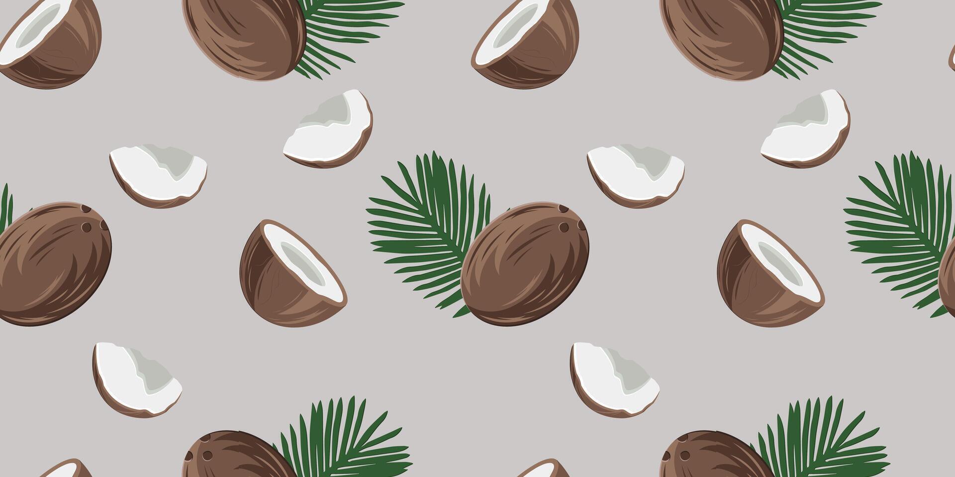 Seamless pattern with tropical coconut vector