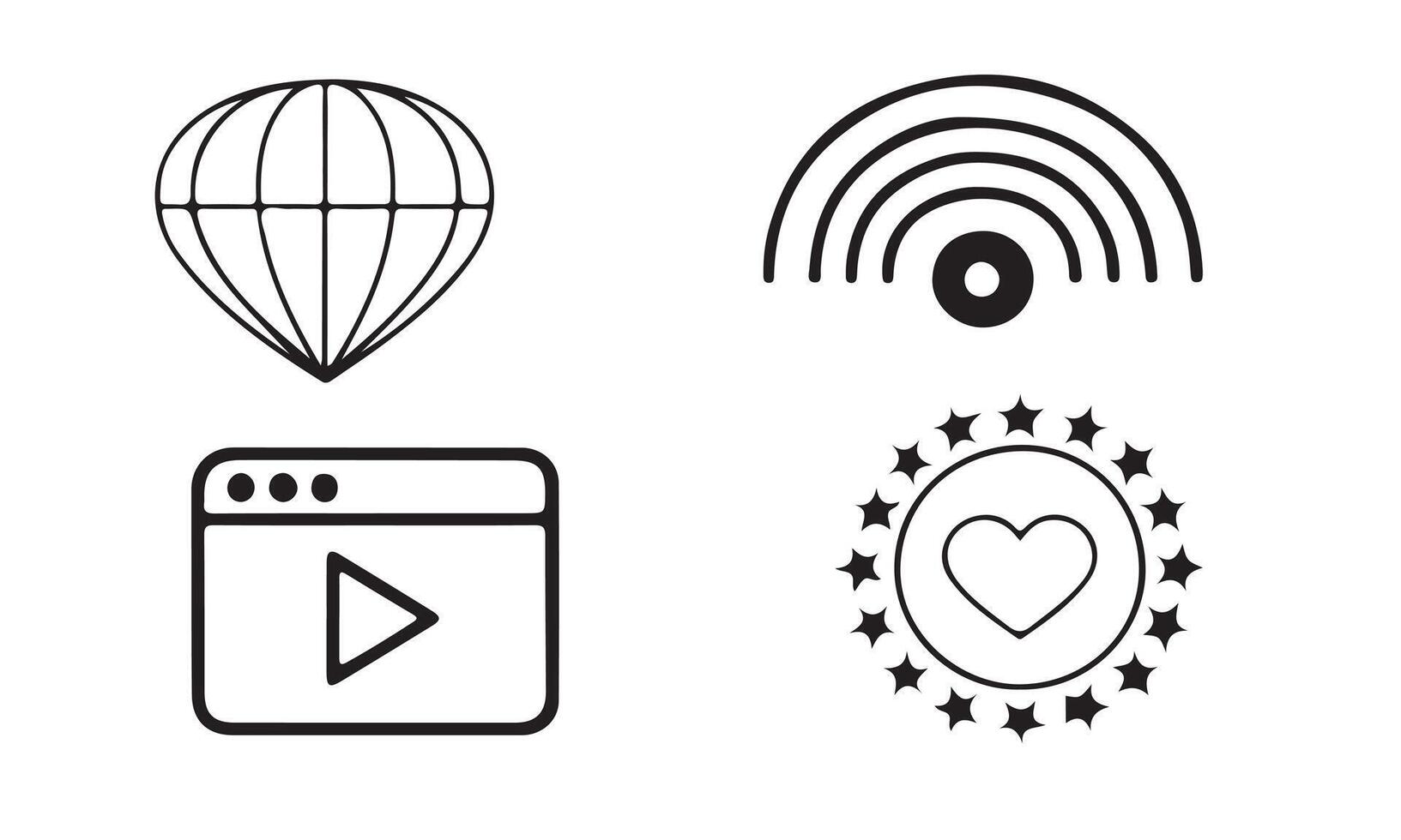 Doodle Communication Icons vector