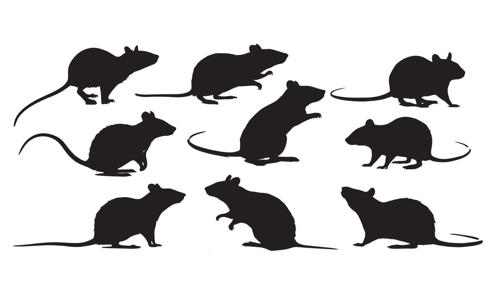 Creative Mouse Silhouette Collection vector