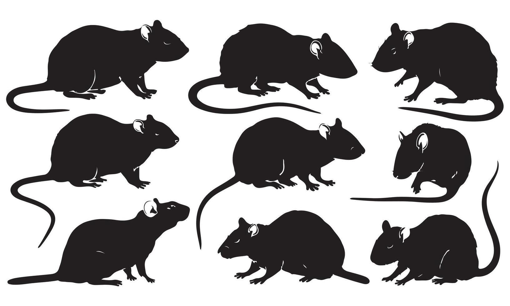 Isolated Mouse Silhouette Illustrations vector