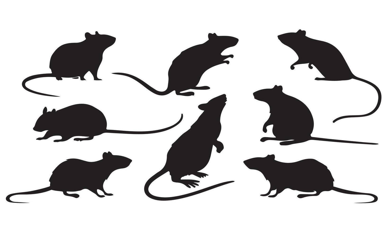 Black Mouse Silhouettes for Creative Use vector