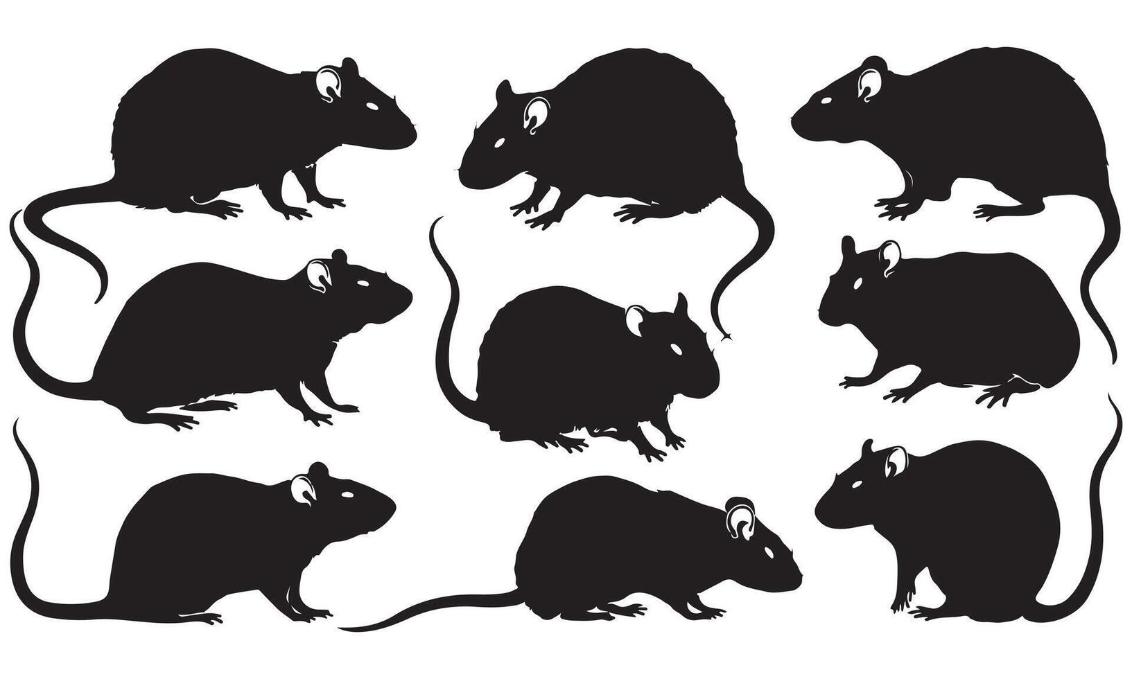 Black Silhouette of a Mouse vector