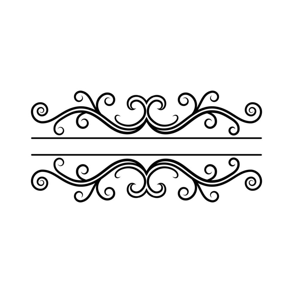 Calligraphic border divider frame design vector