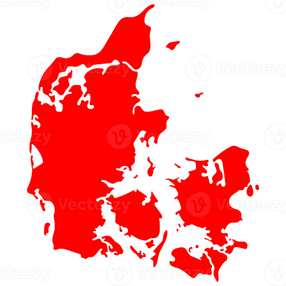 Denmark flag on the map png