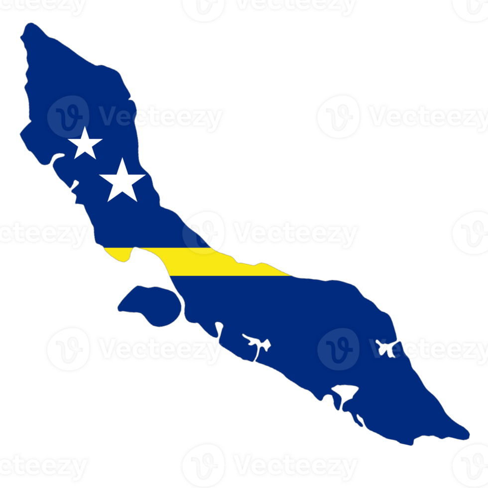 Curaao flag on the map png