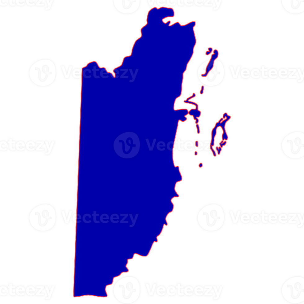 Belize map with blue red png