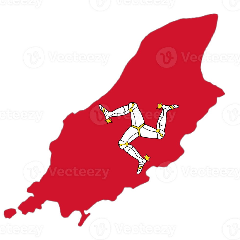 Isle of Man flag on the map png