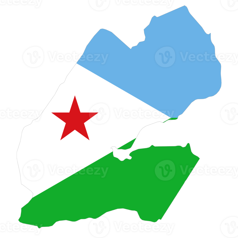 Djibouti flag on the map png