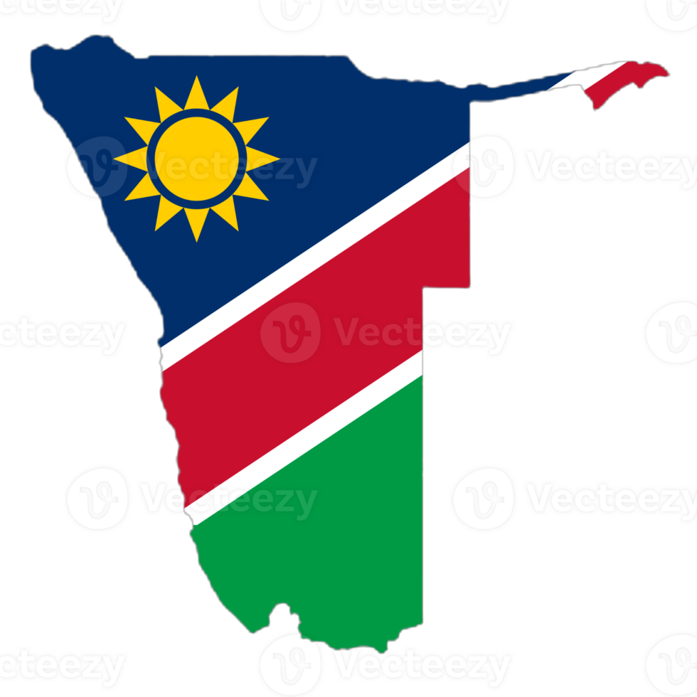 Namibia flag on the map png
