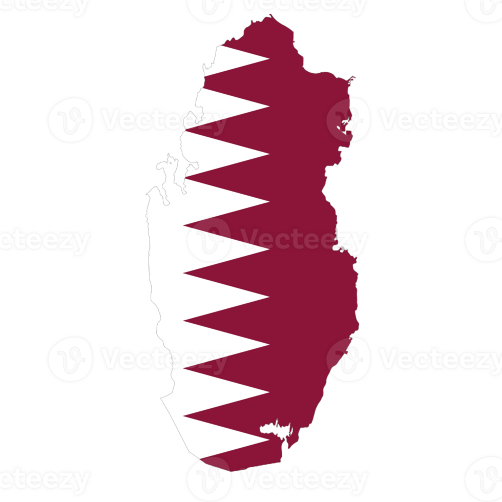 Qatar flag on the map design png