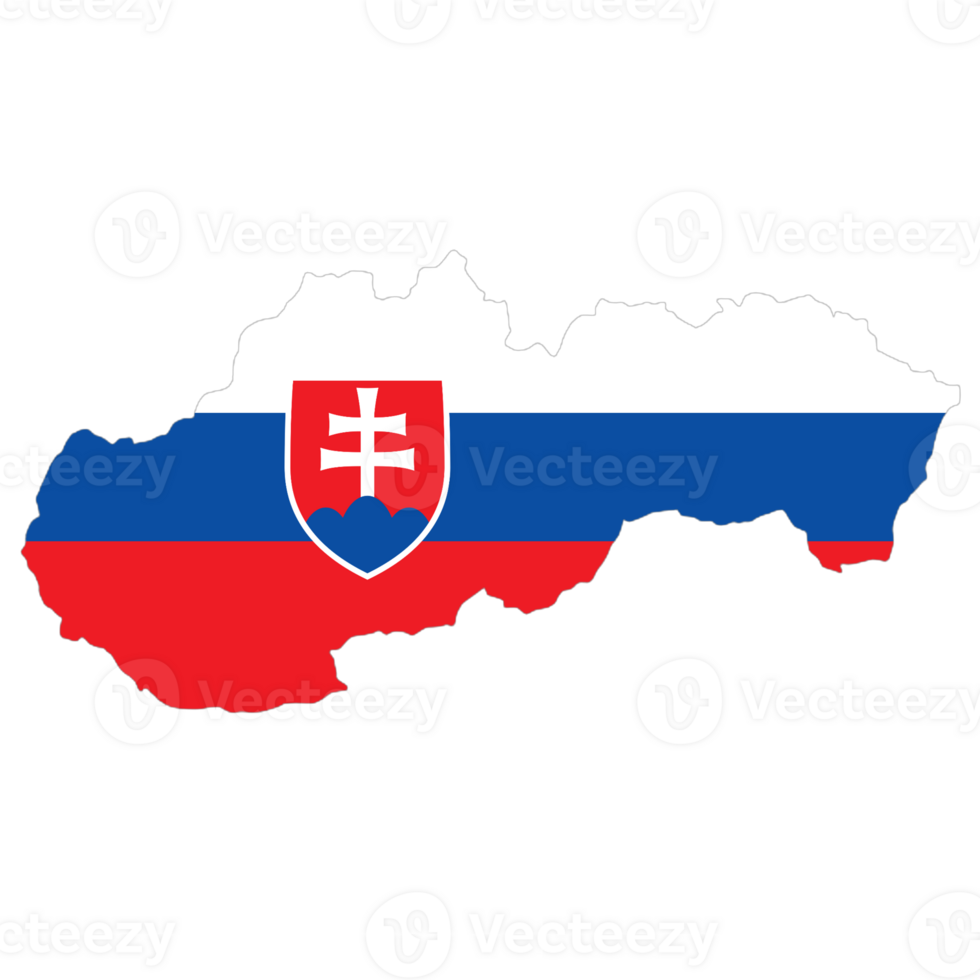 Slovakia flag on the map png