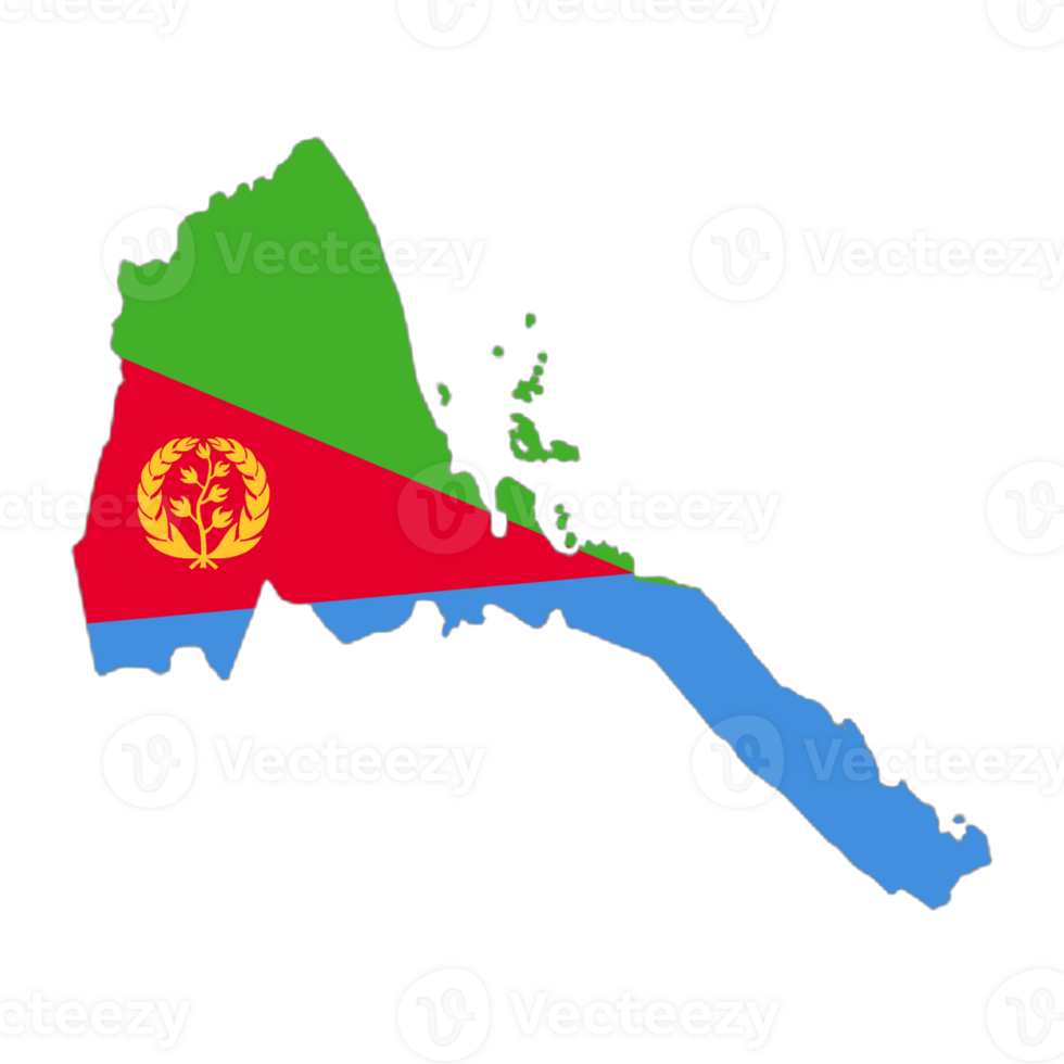 Eritrea flag on the map png