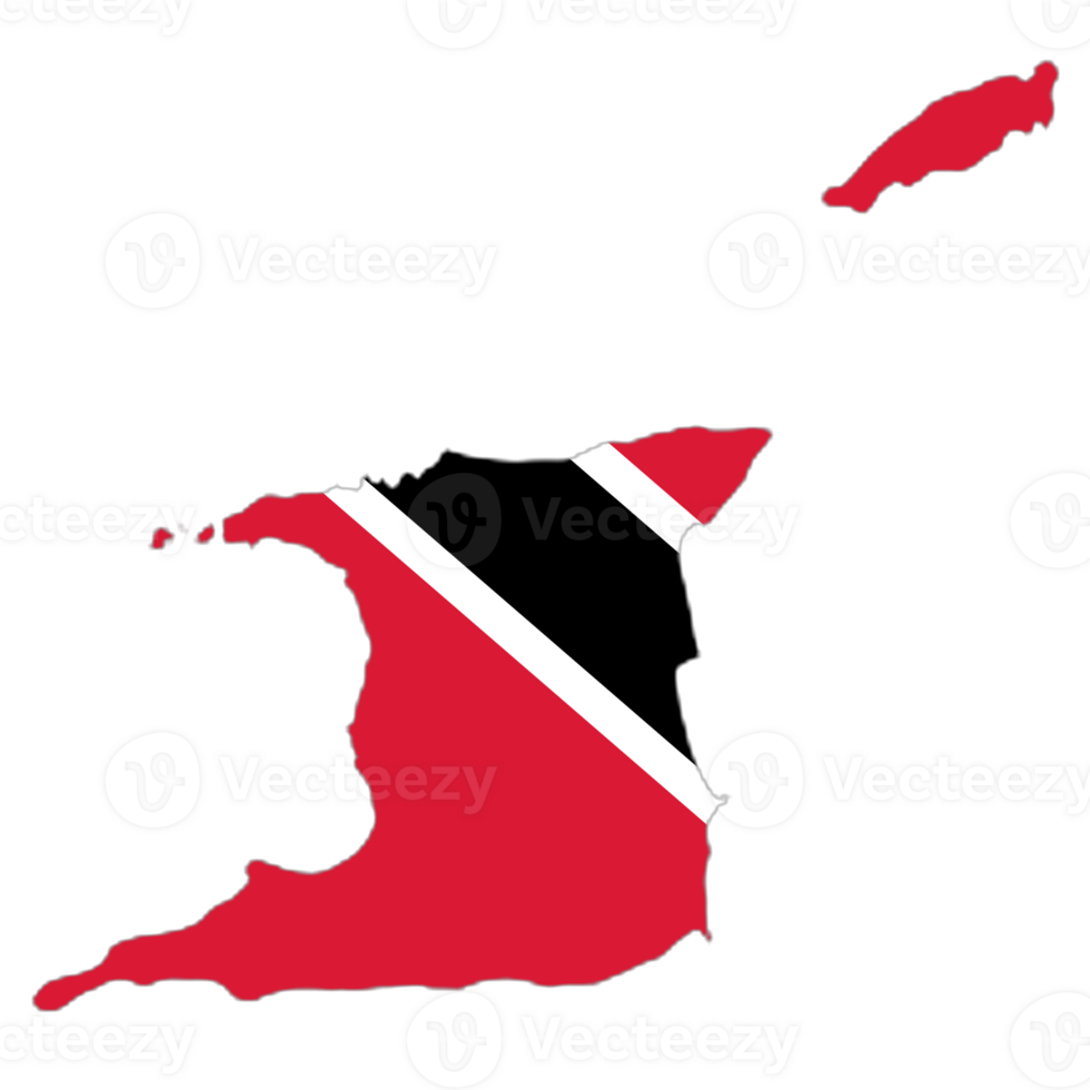 Trinidad and Tobago flag on the map png