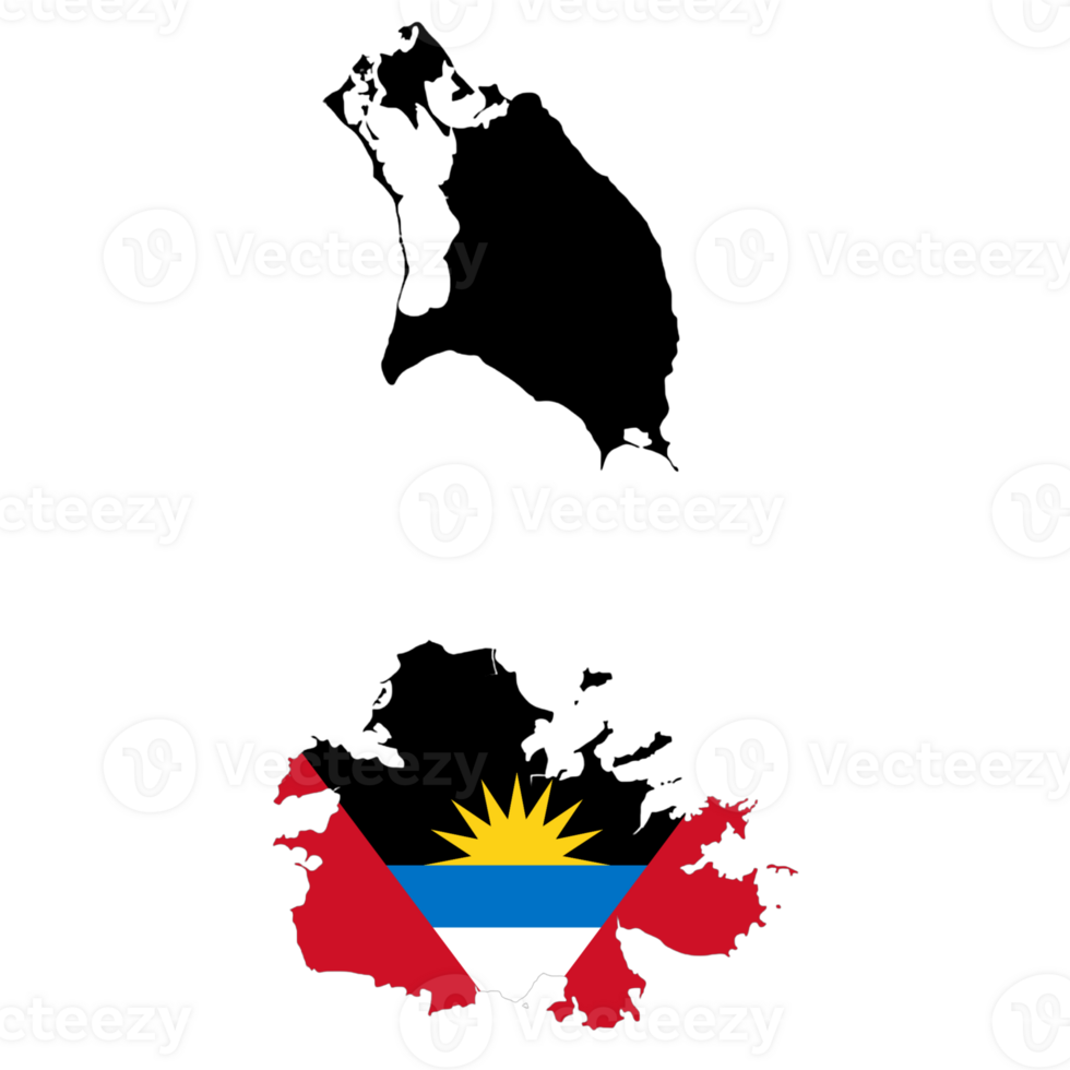 Antigua and Barbuda flag on the map png