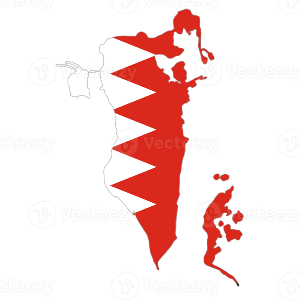 Bahrain flag on the map png
