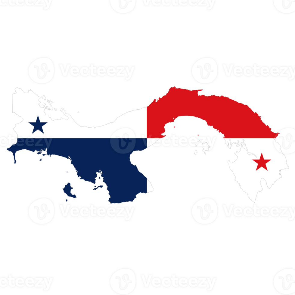Panama flag on the map png