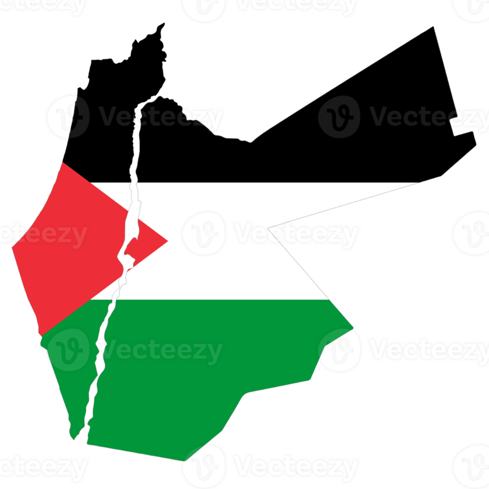 Palestine flag on the map png