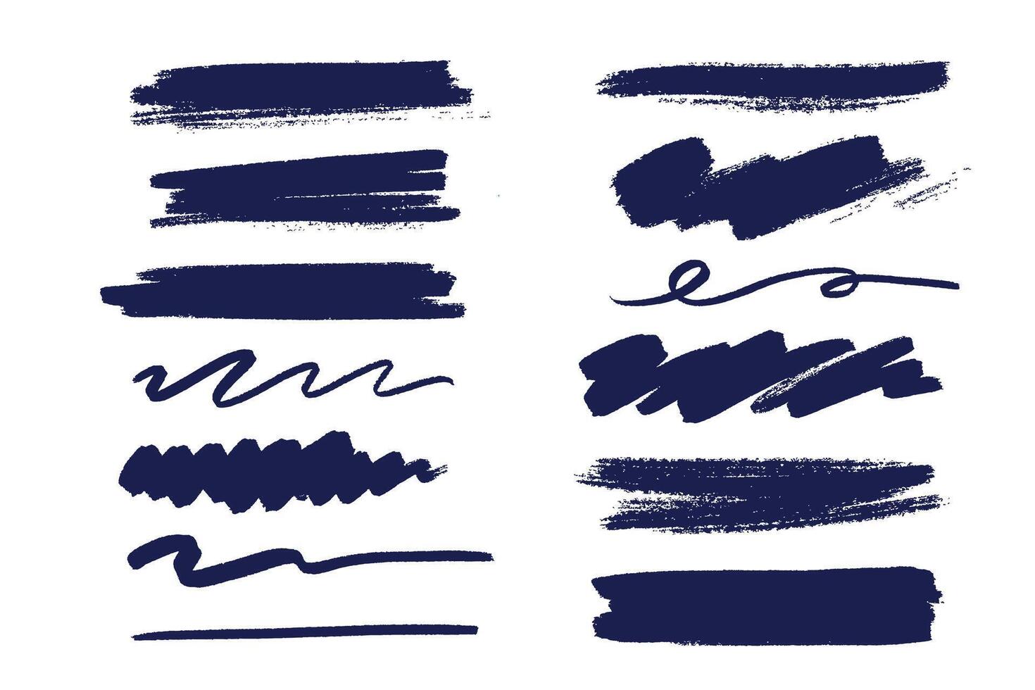 Ink brush stroke collection vector