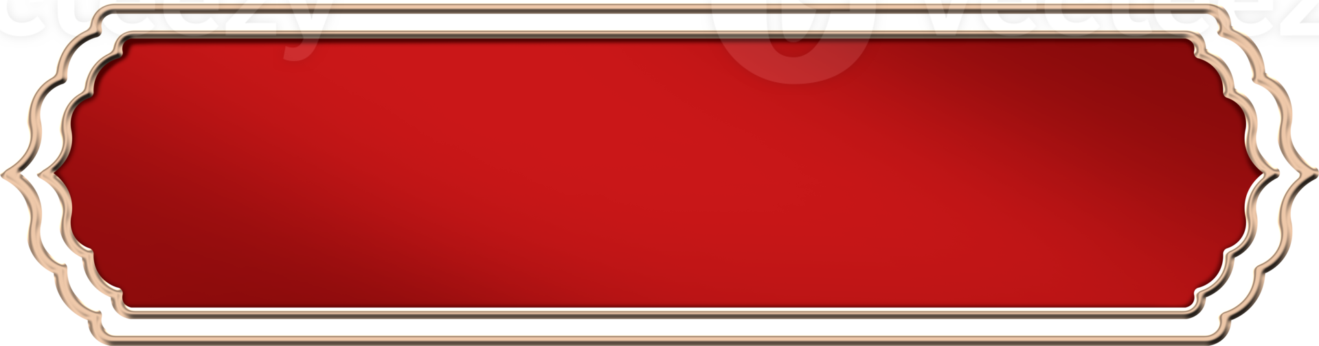 Text box frame 3D style, ui game menu elements, red oblong banners and gold ornate rims. png