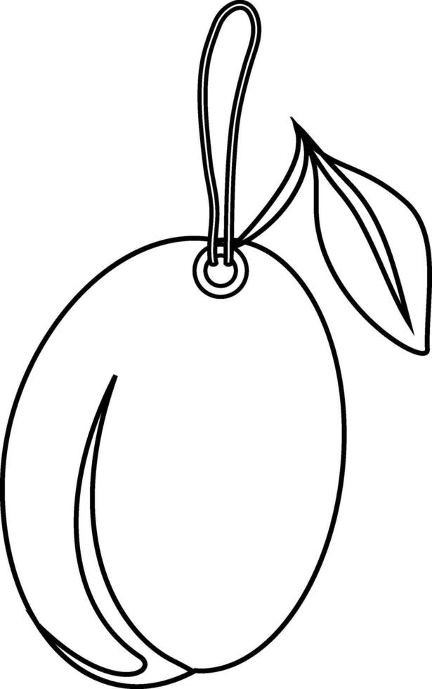 Illustration of a tag with an apricot vector
