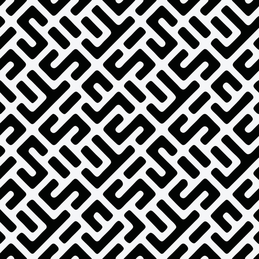 Black and white unique abstract formation illustration bold digital abstract pattern. vector